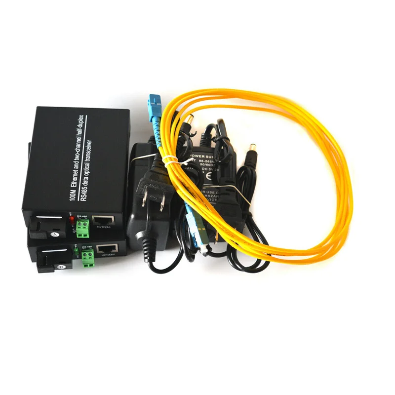 RS485 Extender Data with 10/1000M RJ45 Ethernet to Fiber Optic 20Km Singlemode Simplex
