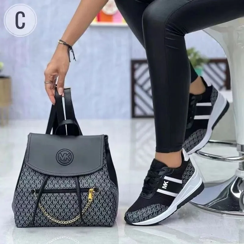 Women Wedges Sneakers Lace - Up Breathable Sports Shoes Casual Platform Female Footwear Ladies Vulcanized Shnes