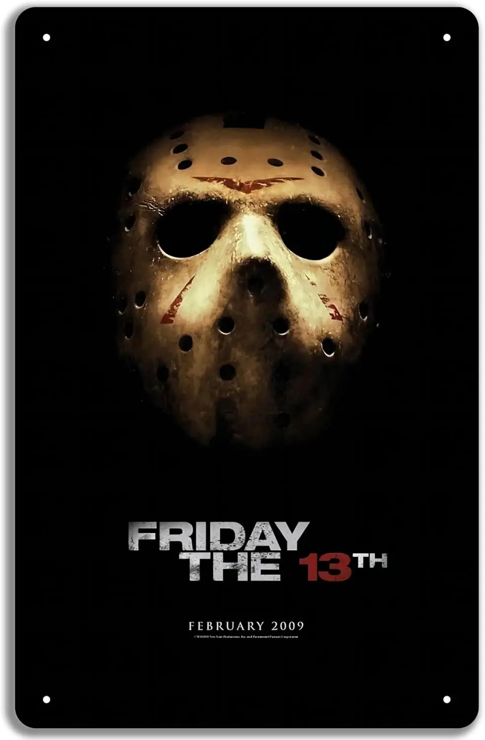 Плакат 13-го фильма Пятница с принтом Джейсон - 2009 г. металлическая жестяная