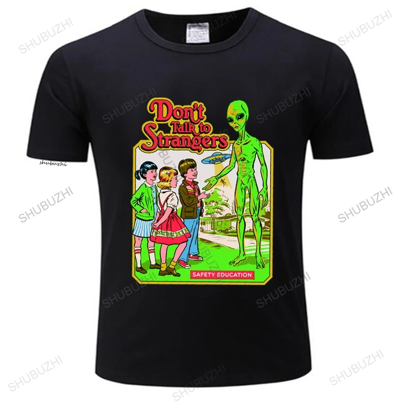 

Don’T Talk To Strangers Printing Men's Tshirts Style shubuzhi brand tshirts crew neck tshirt Simplicity Breathable Man Top