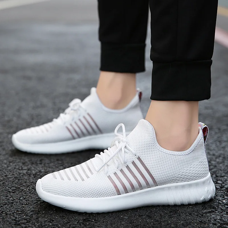 

Кроссовки мужские сетчатые на шнуровке, дышащие, Повседневная Уличная обувь для бега, плоская подошва, удобные, лето 2022