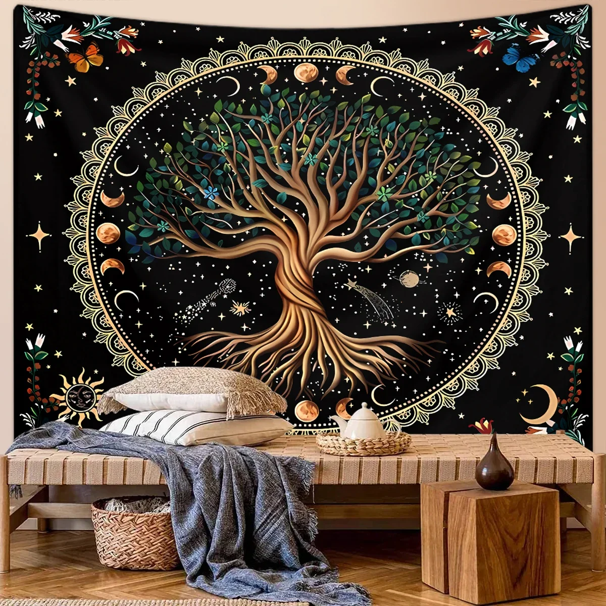 1 шт. ежедневная фотография гобелен с фазой Луны богемный звездный стиль ветра