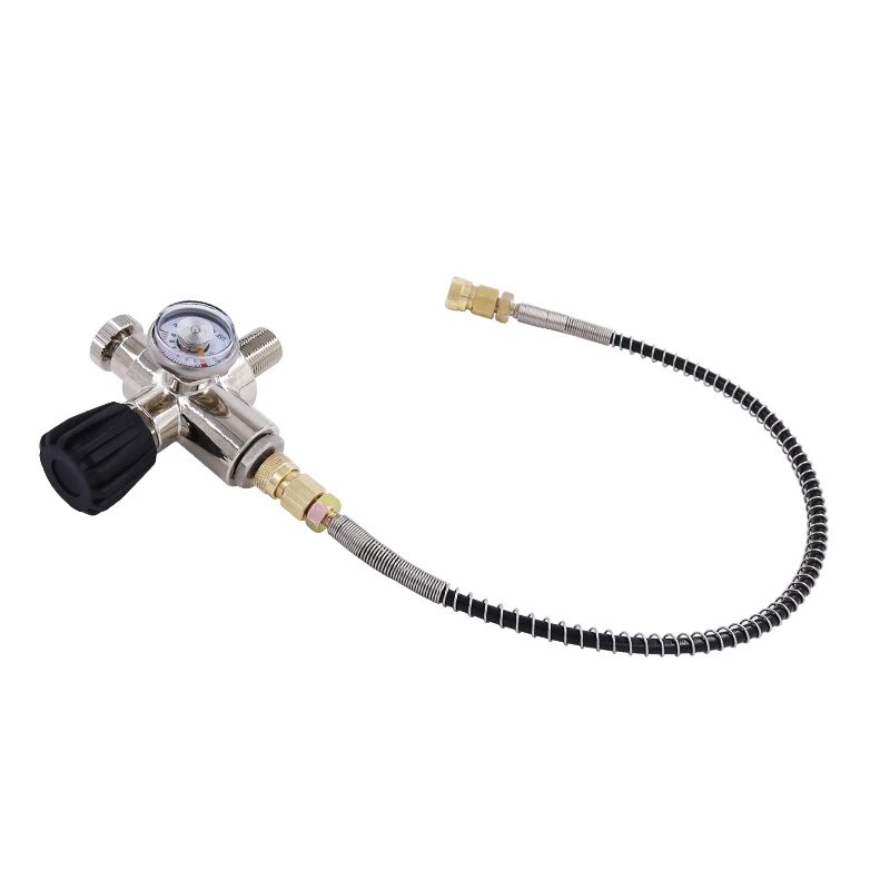 PCP Scuba Charging Valve Air Filling Station Refill Adapter 400Bar 6000Psi Gauge With M18X1.5 Or 7/8-14UNF Threads