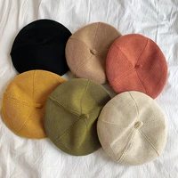 beret hat for women summer cotton linen thin style japanese literature and art retro breathable beret fashion solid painter hat