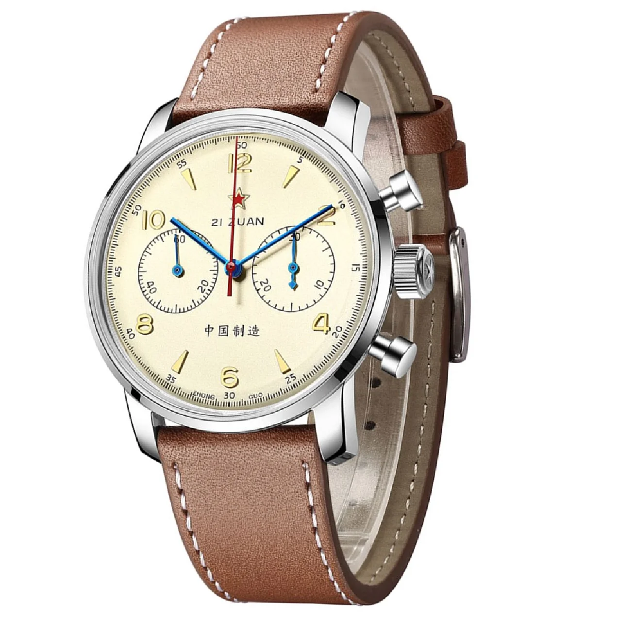 

2022 Luxury Brand Original 1963 Chronograph Watch 38mm 40mm 42mm Seagull ST1901 Movement Mechanical Pilot Wristwatch