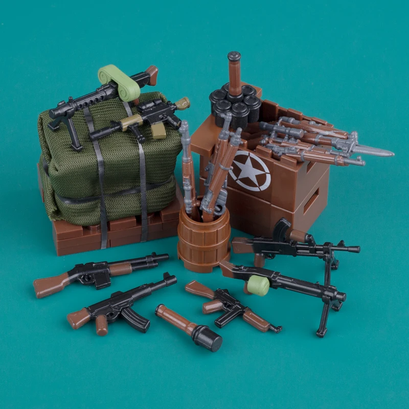 Конструктор MOC WW2: оружие пистолет современные советские немецкие военные