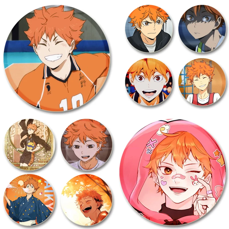 Комикс бейдж на рюкзак 44 мм Hinata Shoyo милые Мультяшные креативные эмалированные