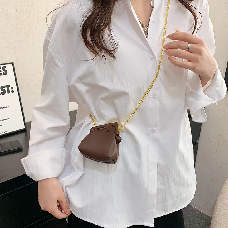 New Ins Women's Mini Metal clip Bag Niche Personality Design Portable Handbag High Quality Lipstick Messenger Bag Shoulder Bag