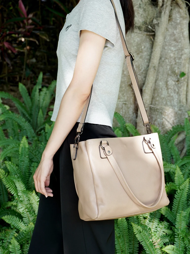 Женская Большая Сумка Zency Из Натуральной Кожи Повседневная Через Плечо С