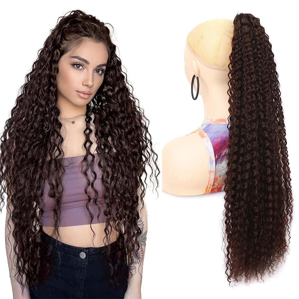 Накладной хвост на клипсе длиной 24 дюйма в богемном стиле кудрявые толстые