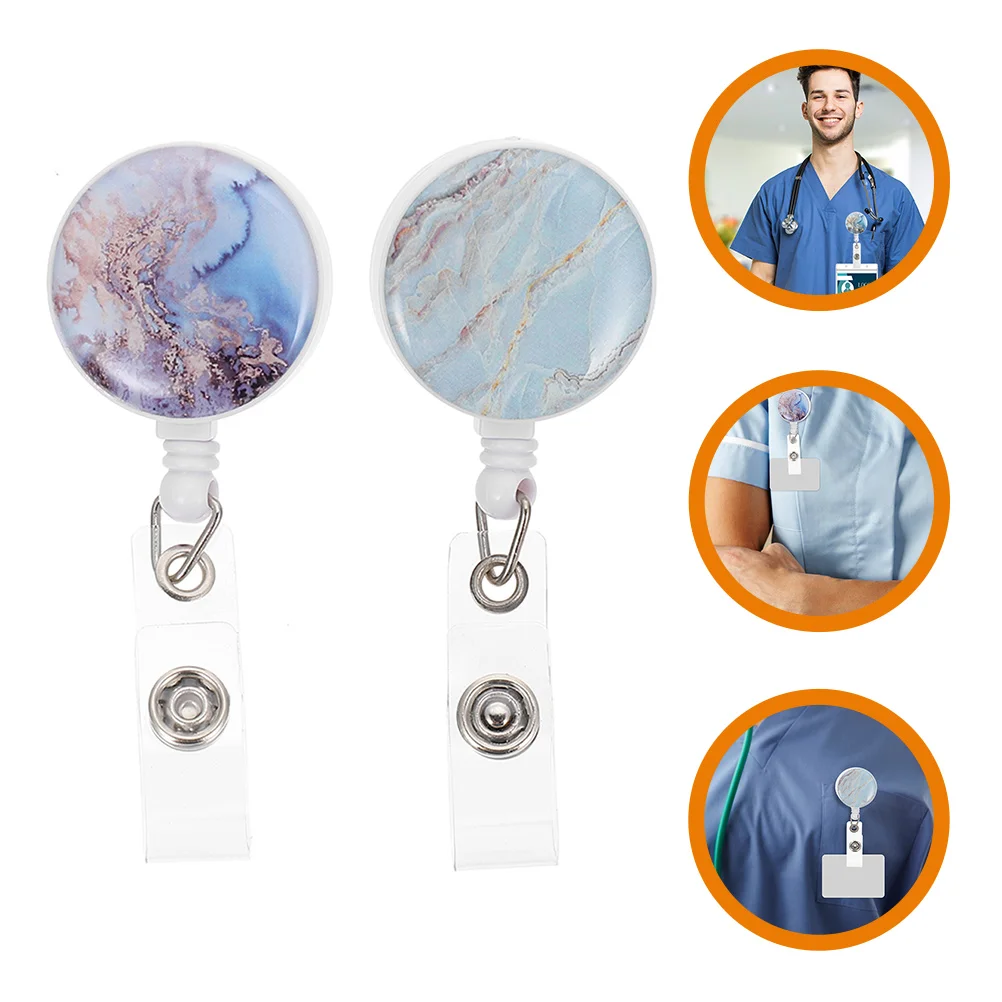 

2 Pcs Keychain Nurse Badge Clip Employee Portable Name Keychain Holder Work Retractable Pp Nurses Reel Buckle Buckles Staff