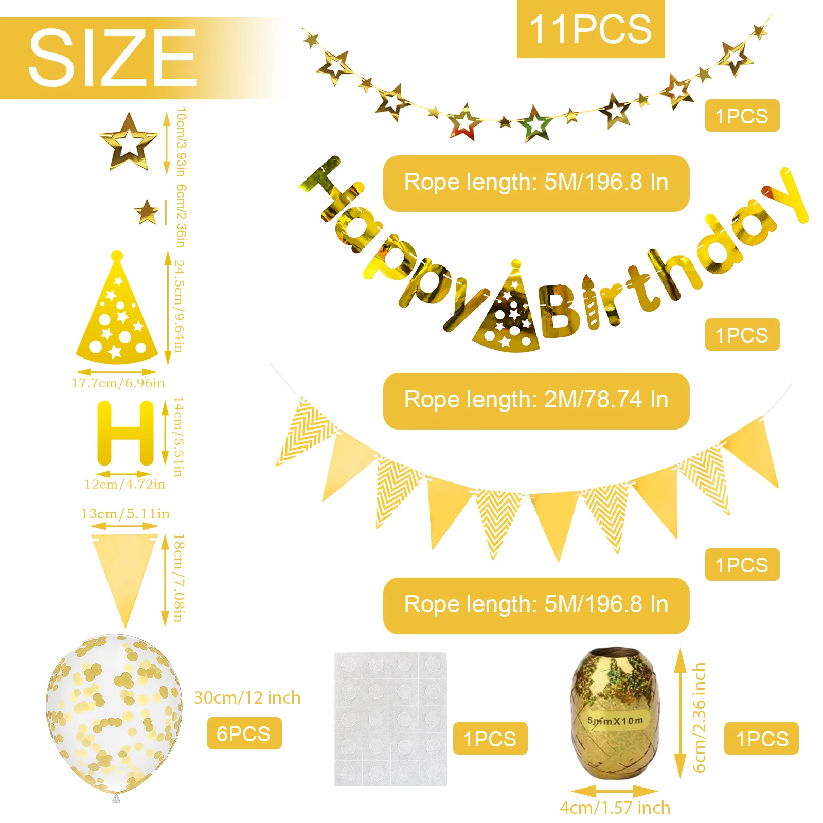 Набор из 11 предметов для вечеринки в честь Дня Рождения баннер треугольный