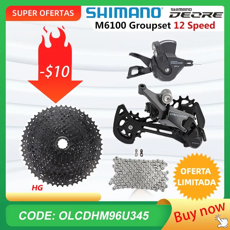 SHIMANO DEORE M6100 1x12 Speed derailleur Groupset MTB Mountain Bike M6100 shifter Rear Derailleur Sunshine Cassette 52T 50T 46T