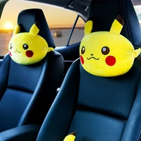 yellow pikachu car seat headrest cartoon neck pillow cushion back cushion lumbar support waist pillow universal four cute