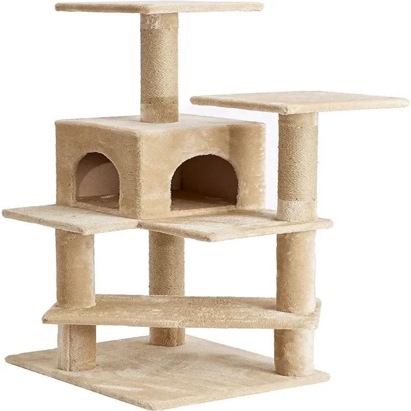 

Hot Sale Factory Supply Evergreen 50.8-inch Cat Tree, Tower, Condo, Scratching Post & Playground