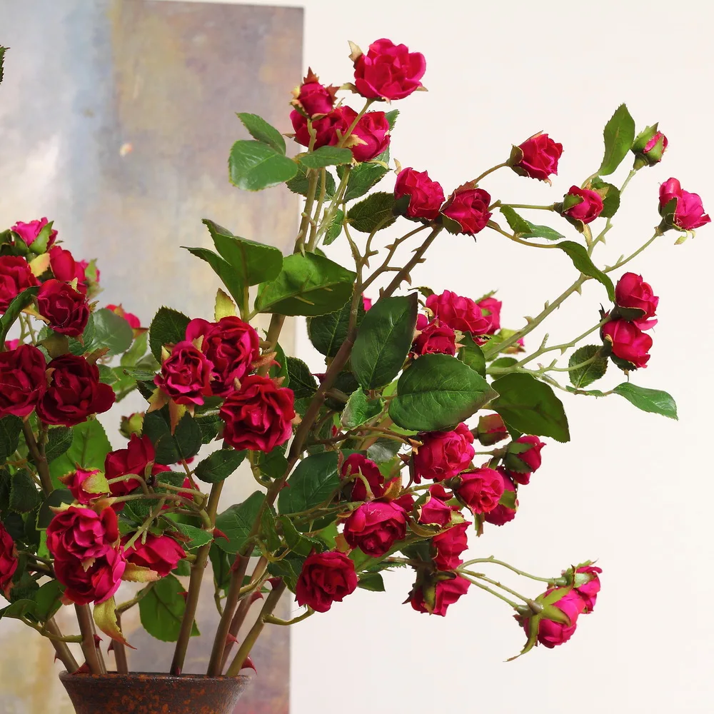 

MBF Artificial Flowers Silk Rose Fake Flower Arrangement Home Living Room Dining Table Party Wedding Decoration High Quality