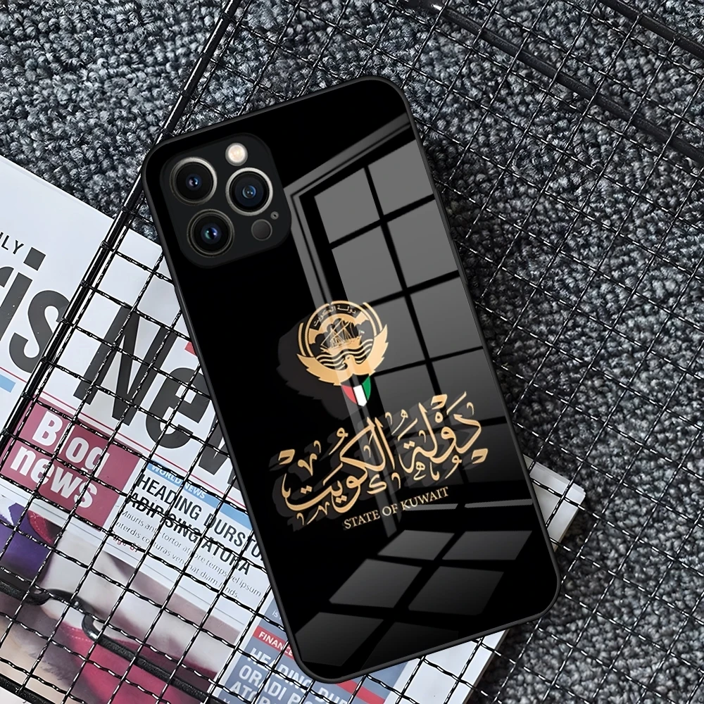 Чехол для телефона с флагом Паспорта Кувейт IPhone 16 15 14 Pro 11 13 12 Mini XS XR Max 6 8 7 Plus SE Glass