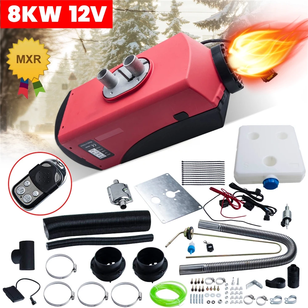 

12V 8KW Diesel Air Heater Tank Remote Control Thermostat Heating Motorhome Car