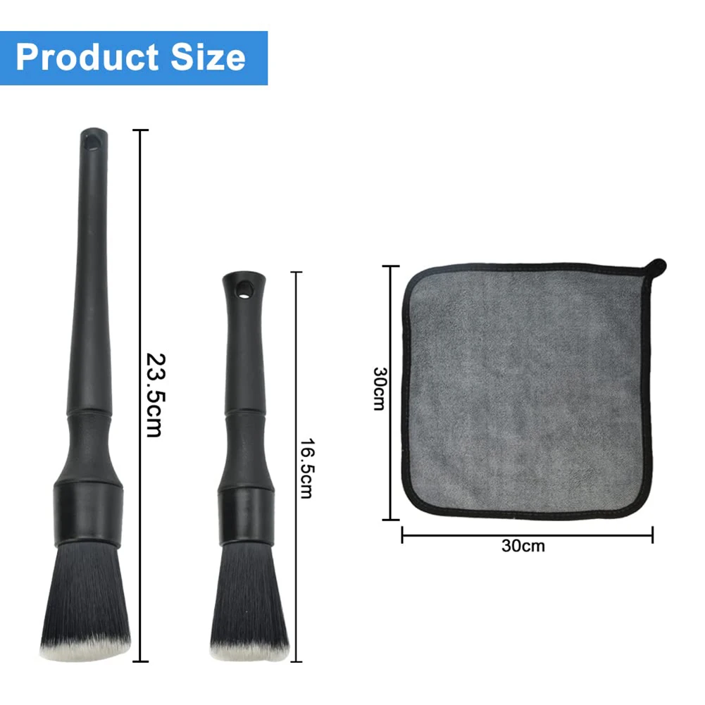 

Brand New Car Detail Brush Set Cleaning Cloth 16cm Short Section 24cm Long Section