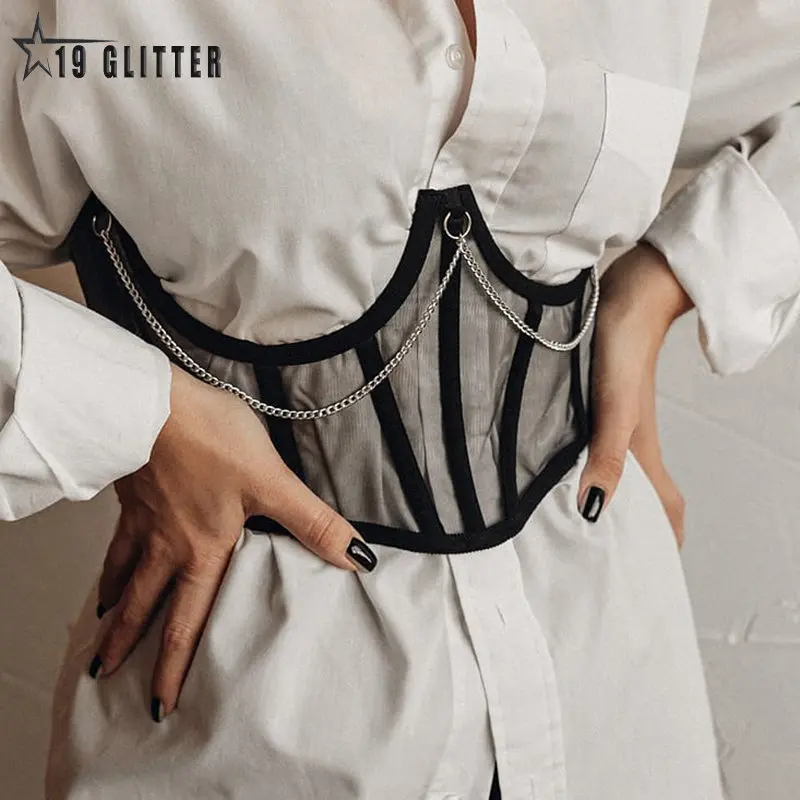 

Women Fashion Sexy Underbust Top Curve Shaper Modeling Strap Slimming Waist Wide Corset Belts Dress Goth Accessories