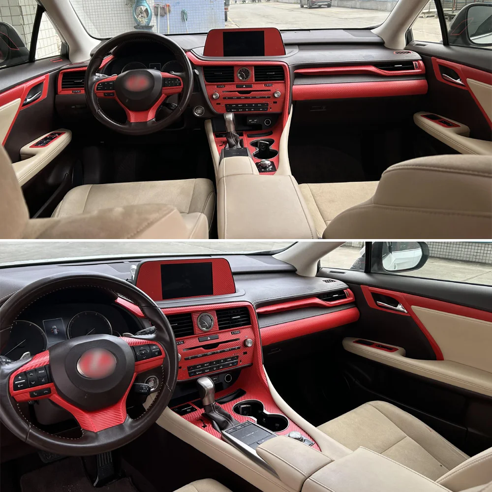

Для Lexus RX300 RX350 RX400 RX500 интерьерная Центральная панель управления дверная ручка наклейки из углеродного волокна Переводные картинки аксессуары для стайлинга автомобиля