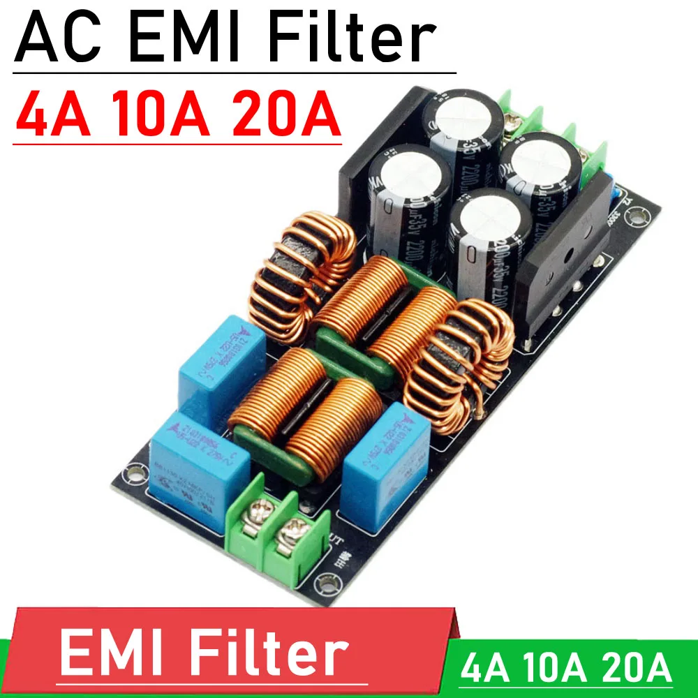 

4A 10A 20A AC EMI POWER Filter EMC 110V 220V Purify power RFI DC isolator purification filter noise FOR audio decoder Amplifier