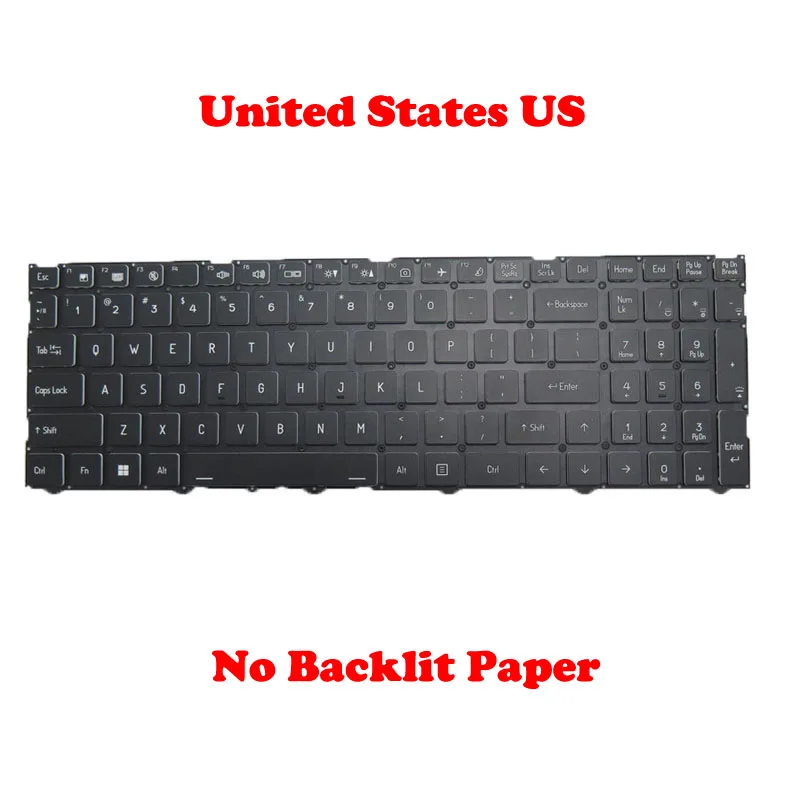 Ноутбук без подсветки клавиатуры для Metabox Prime-16S PE60RND-G английский США черный рамки