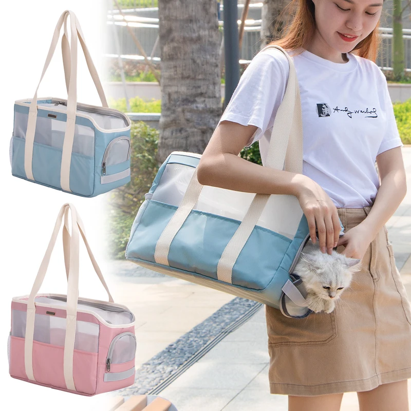 

Summer Pet Outdoor Bag Breathable Cats Dogs Handbag Large Capacity Pet Storage Bag for Small Dogs Pet Outdoor Travel Goods
