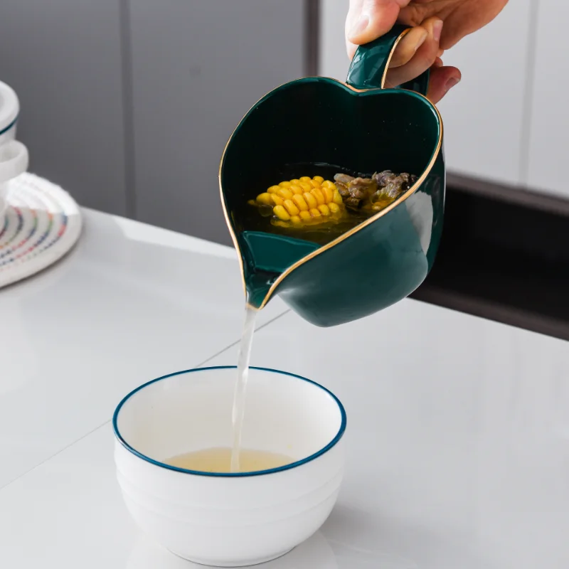 

Ceramic oil separator soup pot oil separator, oil removal, skimming, oil separating bowl, soup pot, household luxury.