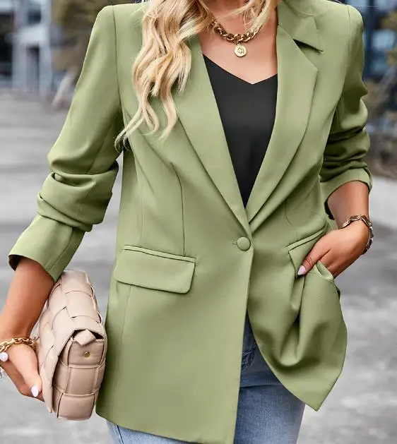Winter Woman Coat Fashion Versatile Office Lady Blazer Woman 2023 Professional Formal Elegant Work Coats Casual Cardigan Jacket