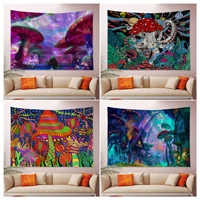 psychedelic shrooms mushroom anime tapestry art science fiction room home decor japanese tapestry