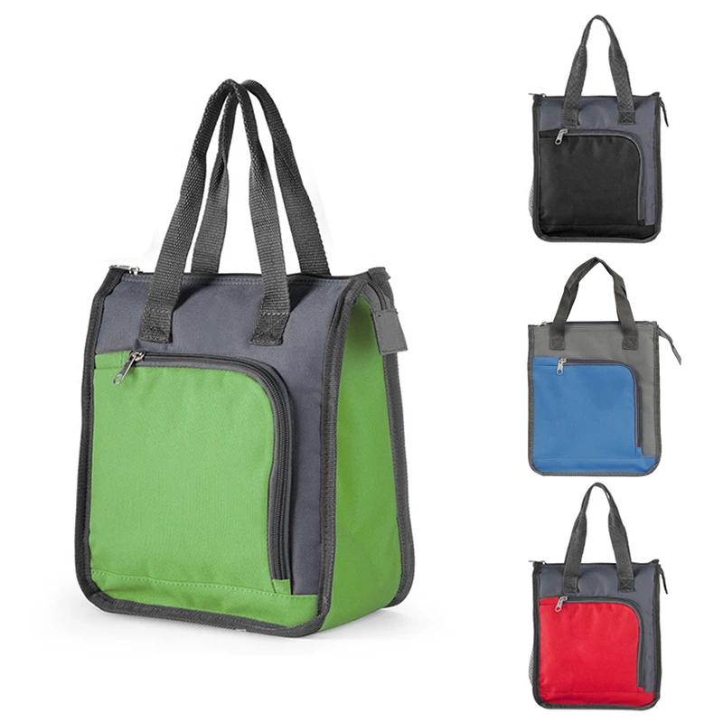 

Новая изоляционная сумка для ланча с блокировкой цветов, Портативная сумка для ланча из ткани Оксфорд, утолщенный водонепроницаемый Ланч-бокс из алюминиевой фольги, сумка для ланча