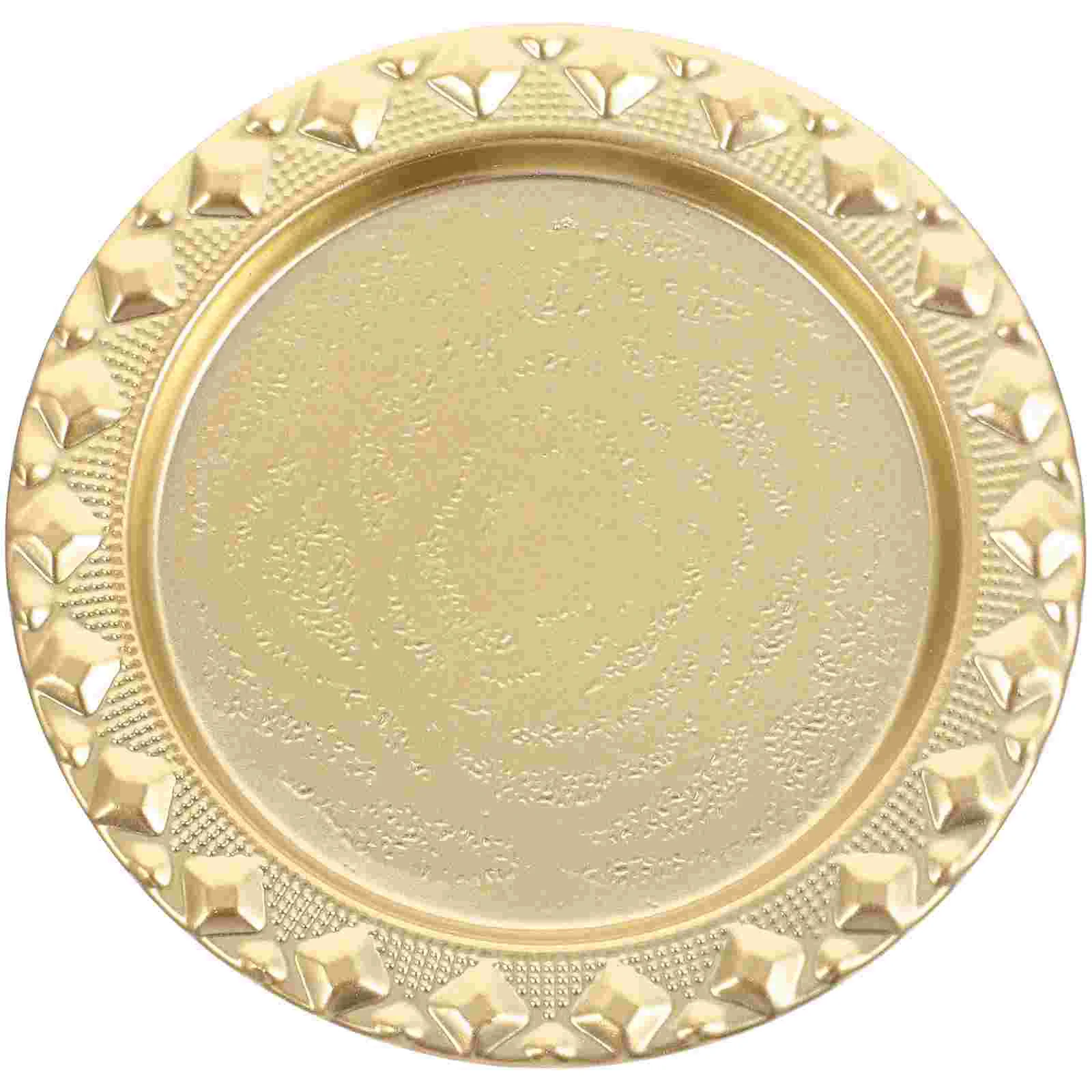 

Trayplate Trays Holder Dish Jewelry Plates Serving Pillarvintage Metal Weddinggold Tea Vanity Decorative Party Ottoman Dessert