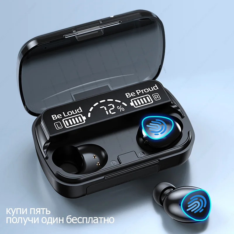 

TWS Wireless Headphones M10 Bluetooth Earphones with Charging Bin Touch Control Earbuds with Mic Clear Call Headsets HiFi Sounds