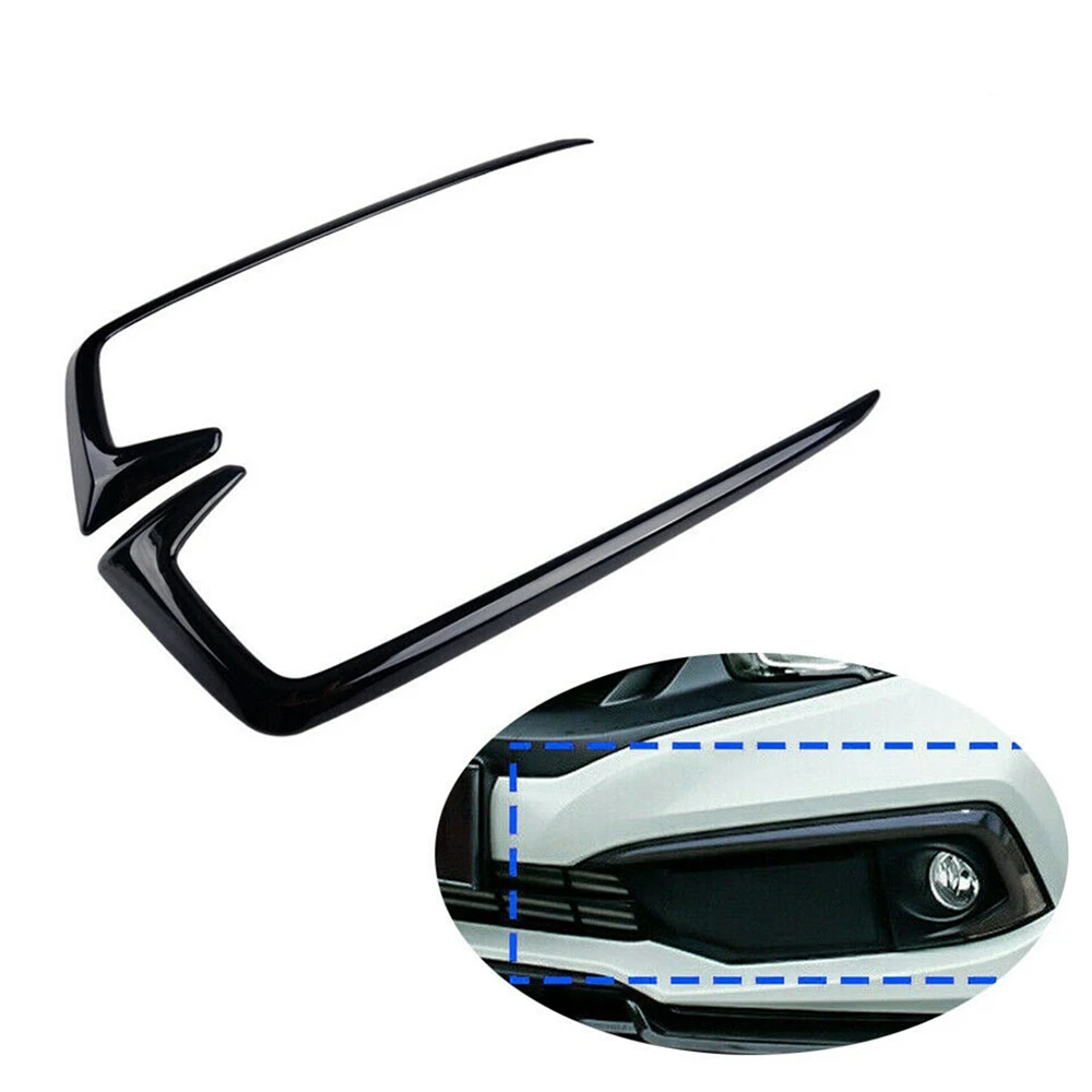 Глянцевый черный Стильный чехол для переднего бампера противотумансветильник