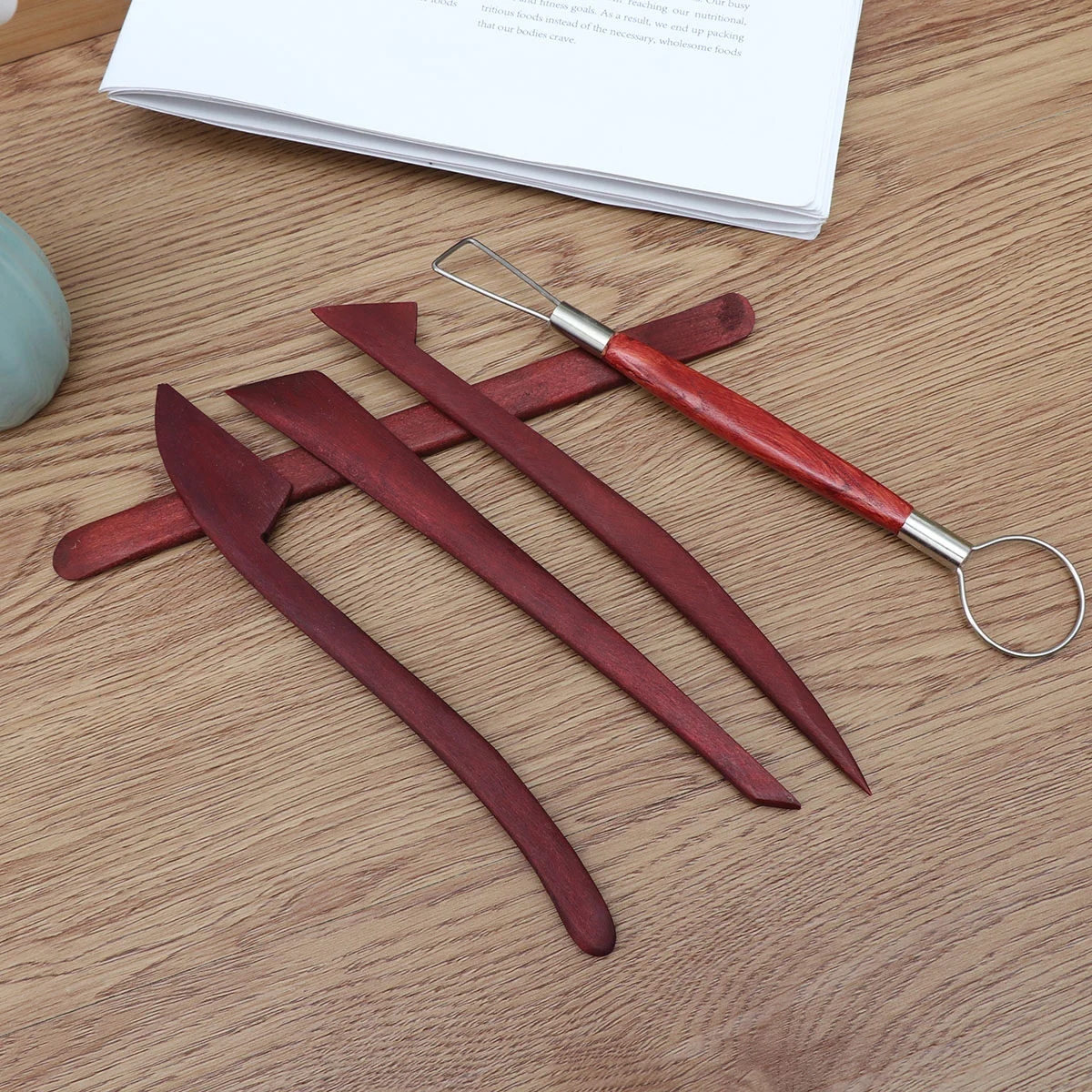 

Wooden Tools Clay Sculpting Pottery Carving Kit Polymer Tool Supplies Starter Sculpturemodeling Ceramic Kids Shaping Engraver