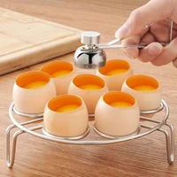 creative home stainless steel egg opener steamed egg rack egg beater filter baking tools silicone egg cup kitchen acccessories