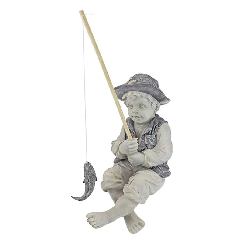 

Садовая статуя из смолы рыбак вышел Рыбалка мальчик садовая скульптура рыбака Скульптура Декор наружный сад двор бассейн Украшение