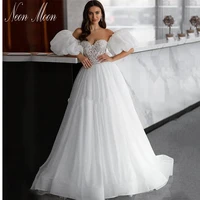 luxury a line wedding dresses 2022 for women lace strapless bride dress detachable sleeve backless bridal gown vestido de novia