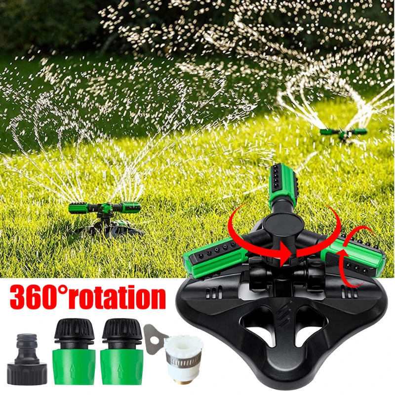 

Automatic 360° Rotating Garden Lawn Sprinkler Adjustable Watering Irrigation System Large Area Water Sprinklers Nozzles for Yard