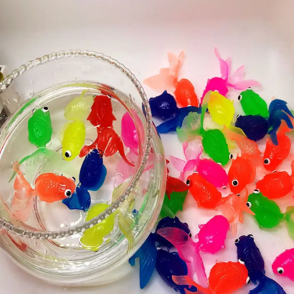 

6.5cm Fake Goldfish Model of Children's Education Toys Small Goldfish Toys TPR Soft Glue Floating Fish Toys for Birthday Gifts