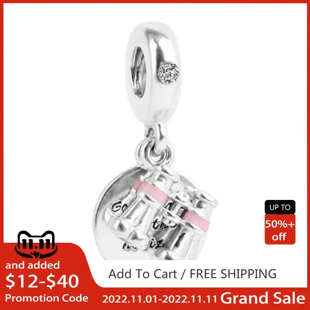 

Advanced Texture 925 Silver Beads Summer Heart Binoculars Pendant Charm Fit Pandora 925 Original Bracelet Women DIY Jewelry Gift