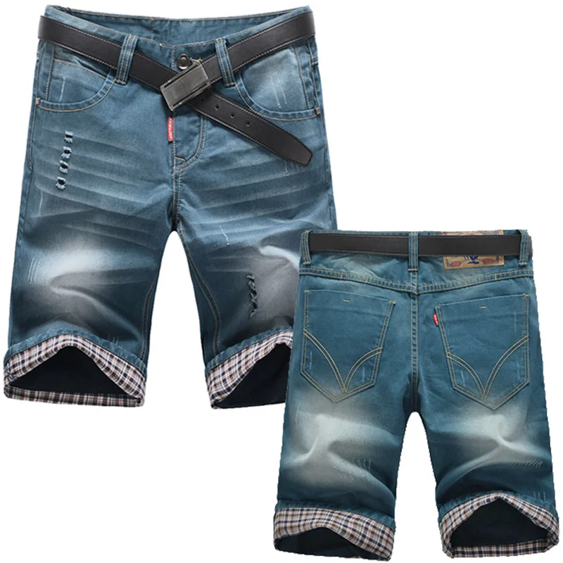 

Summer Brand Stretc Tin Bermuda Masculina Cotton Denim Jeans Man Knee Lent Ropa ombre Casual Sorts For Men Caro Pants