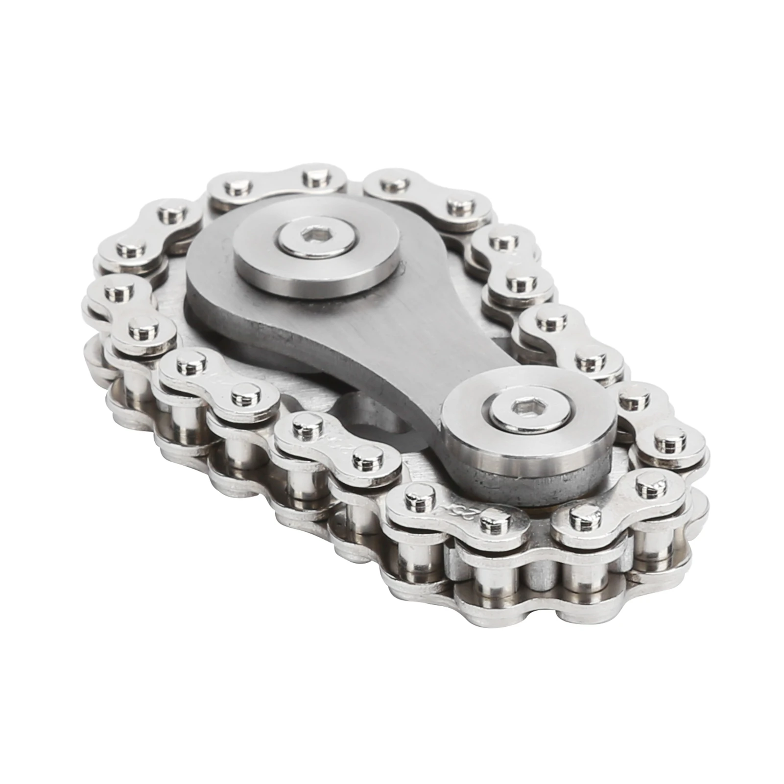 

Sprocket Fingertip Gearwheel Rotating Sprocket Flywheel Toy Relieve Stress Decompression ToySilver Unpack