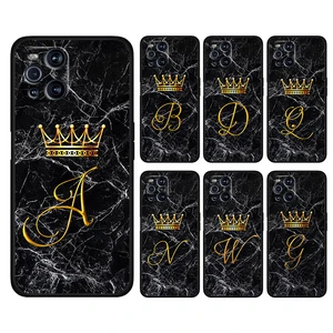 Initial Letter Crown For OPPO Find X3 X2 K9 F19 R17 PRO neo Lite K5 K3
Silicone Soft Black Phone Capa Coque Fundas 3.59 USD