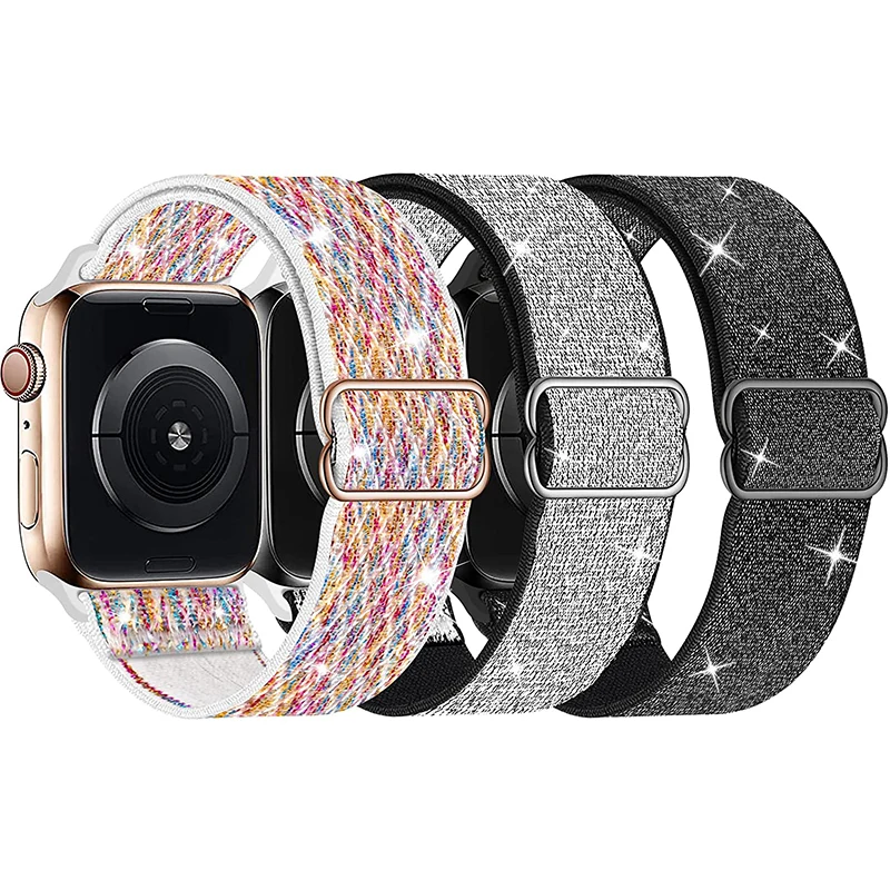 Stretchy Solo Loop Bands For Apple Watch Ultra Band 38mm 40mm 42mm 44mm 41mm 45mm 49mm Nylon for iWatch SE Series 8/7/6/5/4/3/2
