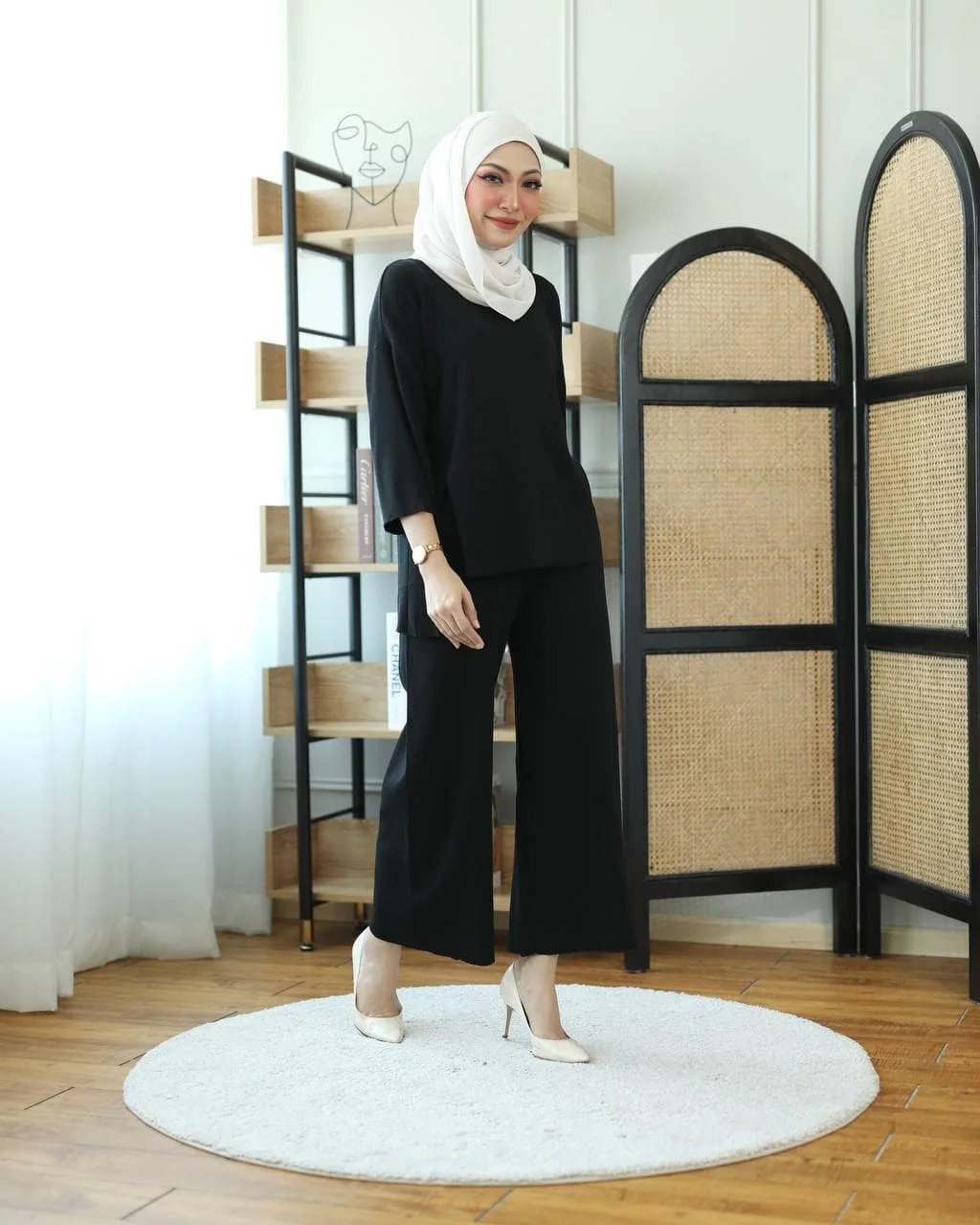 Abaya Muslim 2 Piece Sets Women Clothes Long Tops Wide Leg Pants Suit 2023 New Solid Knitted Loose Casual Islam Muslim Outfits