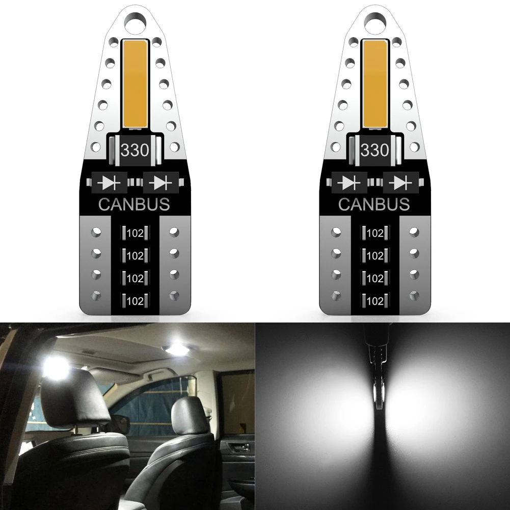 2 шт., Автомобильные светодиодные лампы T10, 7020 SMD, 12 В