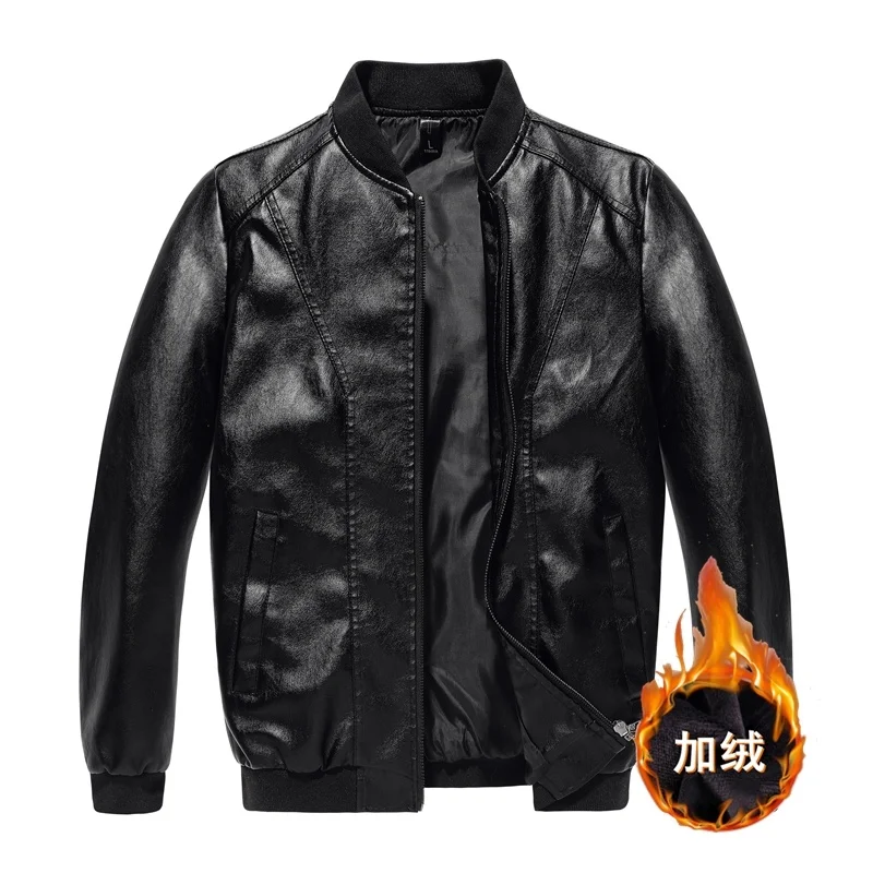

Mens Bomber Jackets Fashion Men Winter Leather Warm Coat Zipper Overcoat Motor Jacket Motorcycle Biker Punk Man's Top Colthing