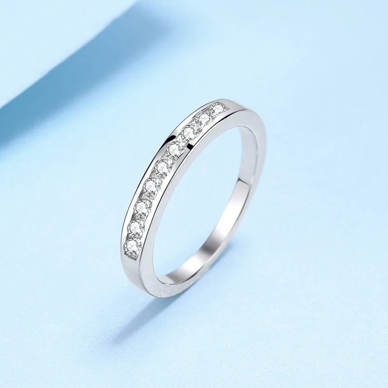 

Кольцо вечное из муассанита VVS1 с круглым вырезом, серебро 925 пробы